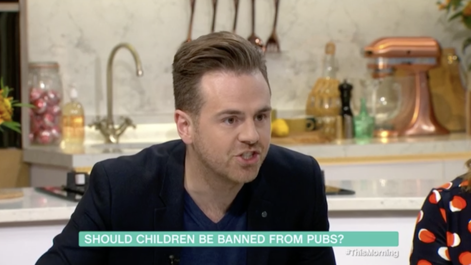 Former Big Brother contestant Andy West thinks kids should be banned from pubs