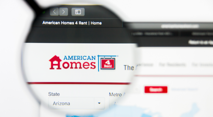 American Homes 4 Rent (AMH) logo visible on display screen.