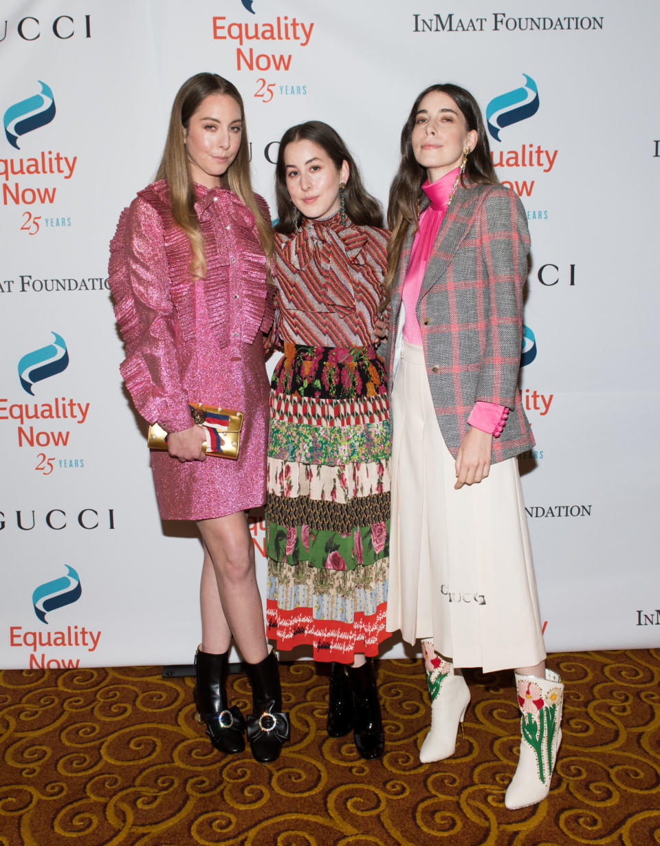 <p>Este, Alana and Danielle wore Gucci at the Equality Now Gala at Gotham Hall, October 2017.</p>