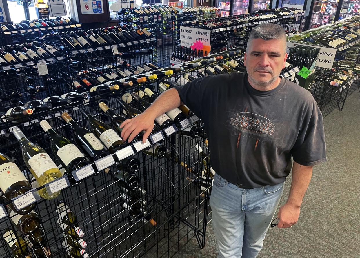 Robert Jernigan, president of the Retail Liquor Association of Oklahoma, is shown at Smithcot Liquors, 217 S Coltrane Road in Edmond, one of two stores he owns, the most he can own under state law. His other store is Bacchus Wine & Spirits, 17216 N May Ave. Jernigan says small stores like his will find it difficult to survive if a national liquor store chain is allowed to open stores in Oklahoma.