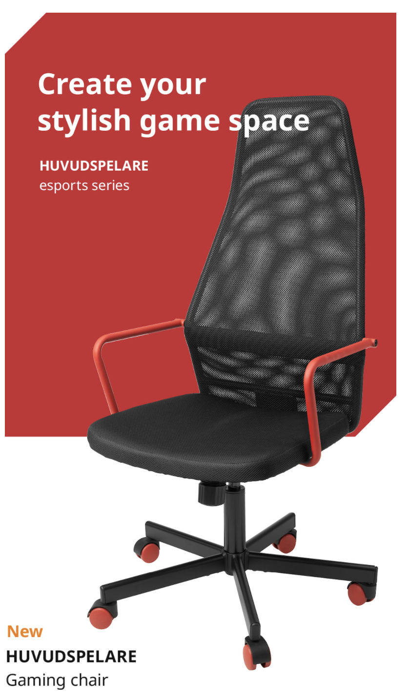 Der Huvudspelare kommt in einer eigenen eSports-Konfiguration. (Quelle: Ikea)