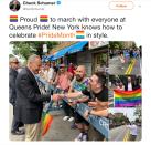 New York's own Sen. Schumer marched in the 27th Queens Pride Parade and Festival, which was held on June 2 in Jackson Heights, New York.