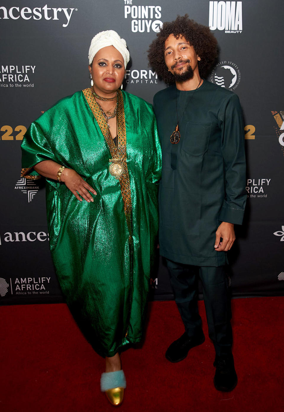 Former vp of BET International Ava Hall and Chaka Bars attends AFRICON’S 2022 Afro Ball Gala at U.S. Bank Tower on May 27. - Credit: Unique Nicole/Getty Images