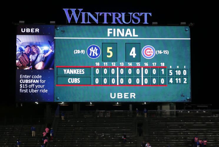 The Cubs and Yankees played 18 innings recently and that got people talking about allowing ties. (AP)