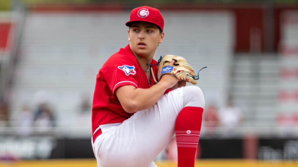 Ricky Tiedemann is currently the Blue Jays' top prospect. (Photo via Mark Steffens)