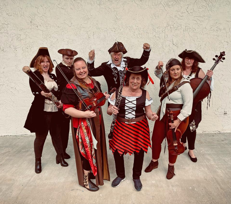 Members of Melbourne Community Orchestra will be in costume for their swashbuckling pirate-themed May Mysteries concert. "Dead Men Tell No Tales" will be at the Melbourne Auditorium on Wednesday and Thursday, May 1 and 2, at 7 p.m. Visit mcorchestra.org.