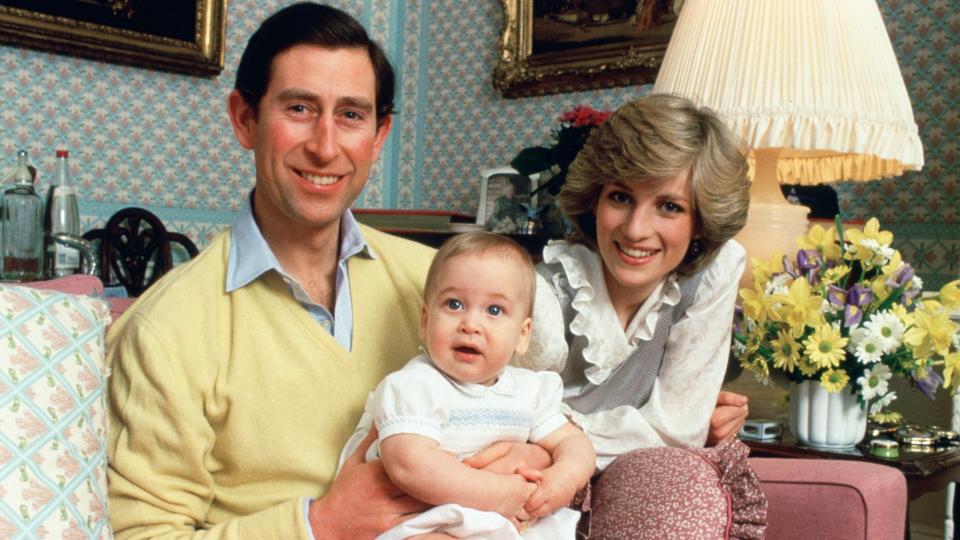 Prince Charles, Princess Diana and Prince William at home