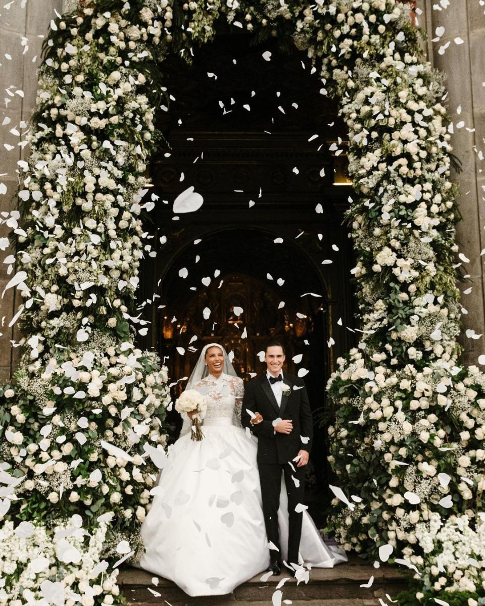 Jasmine Tookes and Juan David Borrero at their wedding. - Credit: Instagram/Daniel Maldonado