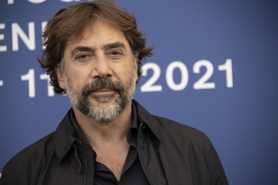 Javier Bardem poses for photographers at the photo call for the film 'Dune' during the 78th edition of the Venice Film Festival in Venice, Italy, Friday, Sep, 3, 2021. (Photo by Joel C Ryan/Invision/AP)