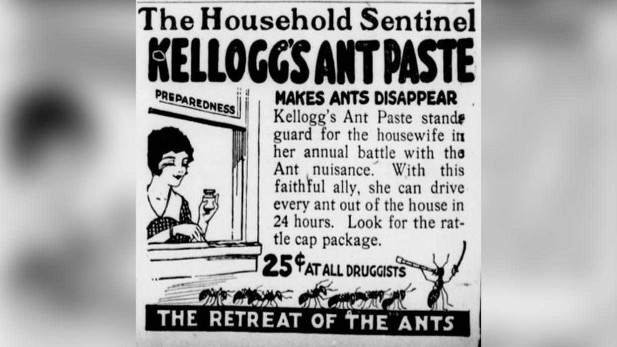  An newspaper ad for Kellogg's Ant Paste. 