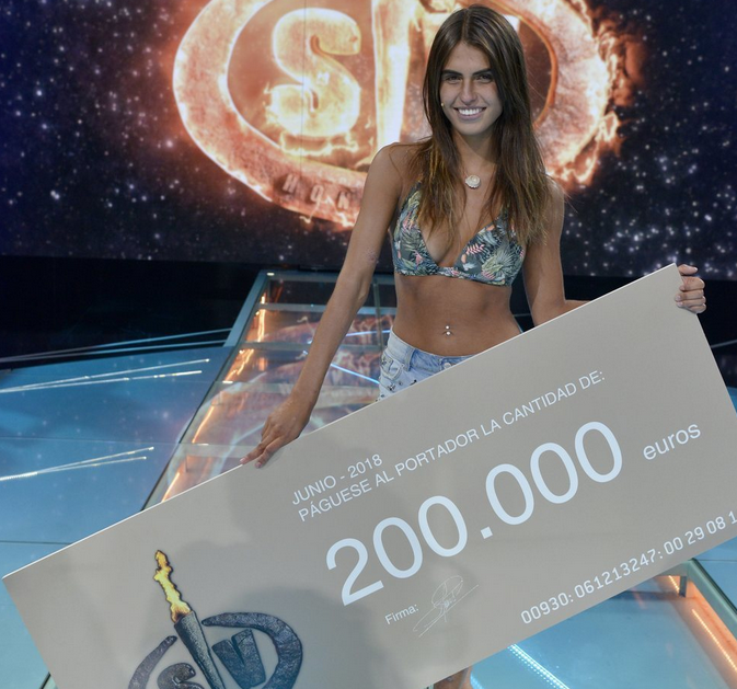 Sofía Suescun, tras proclamarse ganadora de ‘Supervivientes’ (Mediaset).