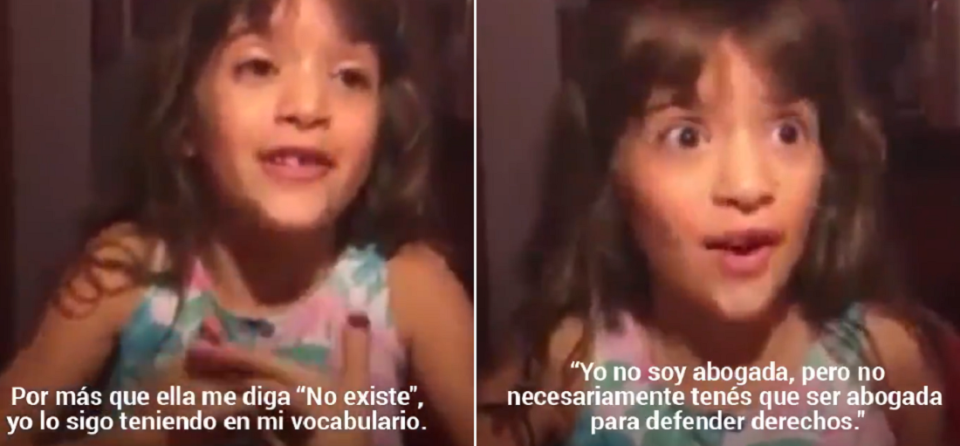 Esta niña le dijo a su profesora que no hace falta ser abogado para defender los derechos de los demás. Foto: Facebook.com/tkm