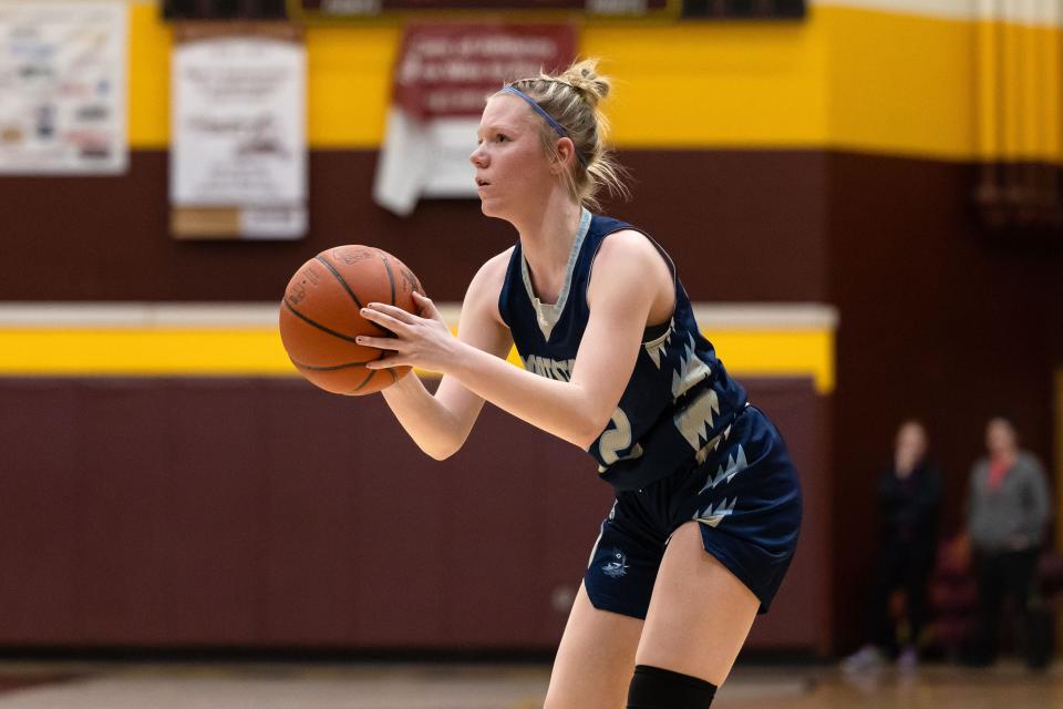 Rootstown junior Porter Smith lines up a 3-pointer during Wednesday night's game at Southeast High School.