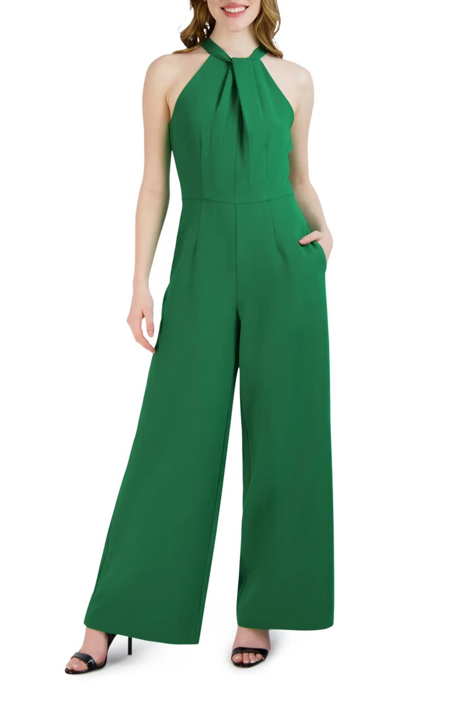 Julia Jordan Halter Neck Wide Leg Jumpsuit