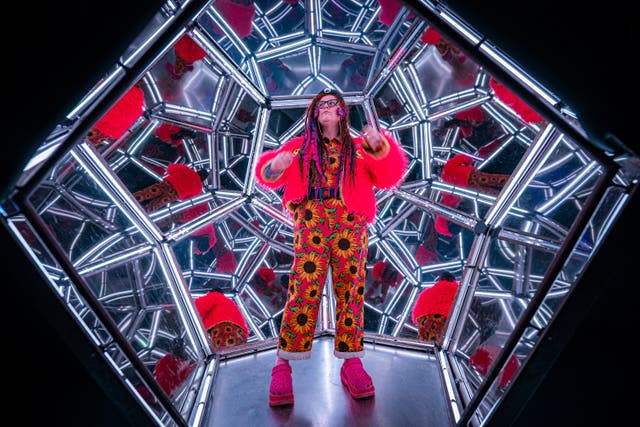 Creative producer Summer Dean makes final checks on the D.O.D.E.C immersive art installation (Ben Birchall/PA)