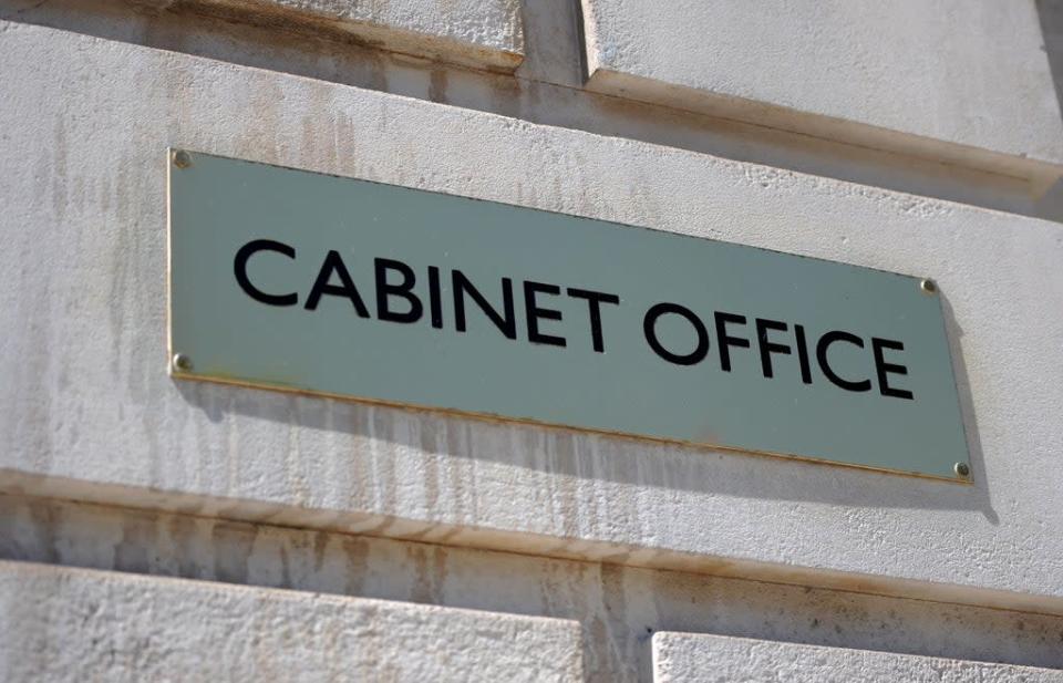 A general view of the sign of the Cabinet Office on Whitehall (Lauren Hurley/PA) (PA Archive)