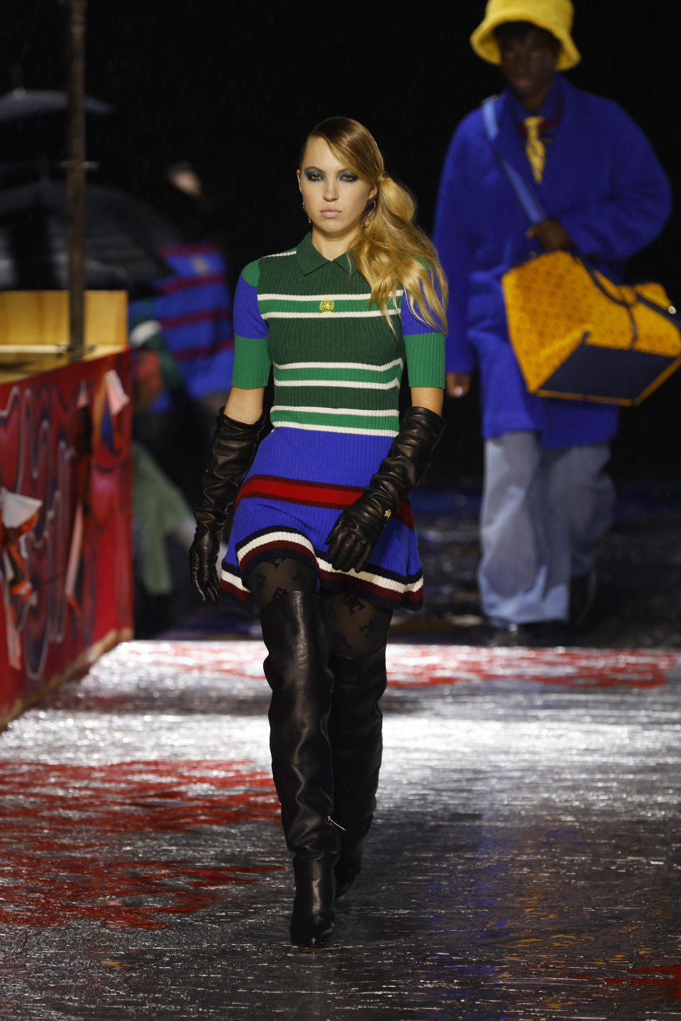 Lila Grace Moss-Hack models the Tommy Hilfiger Fall 2022 collection during Fashion Week, Sunday, Sept. 11, 2022, in New York. (AP Photo/Jason DeCrow)