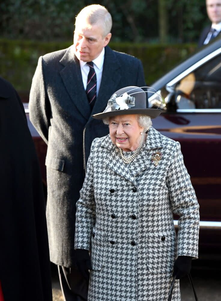 Prince Andrew and Queen Elizabeth go to church on Jan. 19, 2020 | Karwai Tang/WireImage