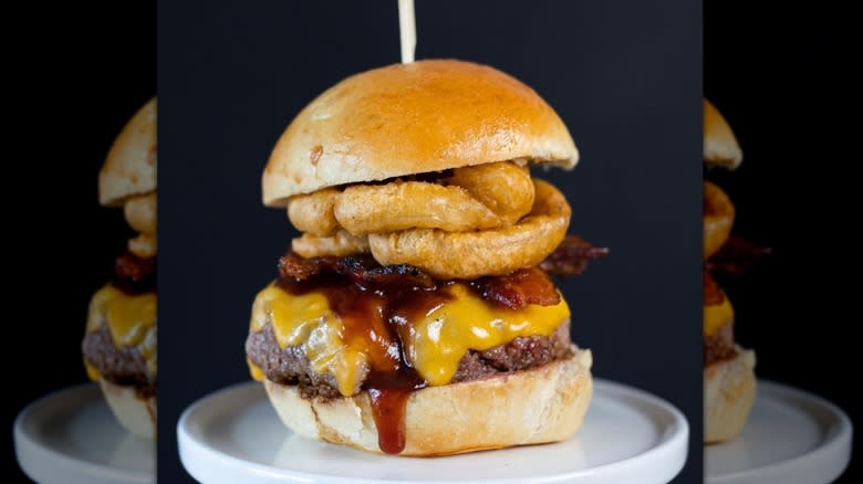 smokehouse burger on plate