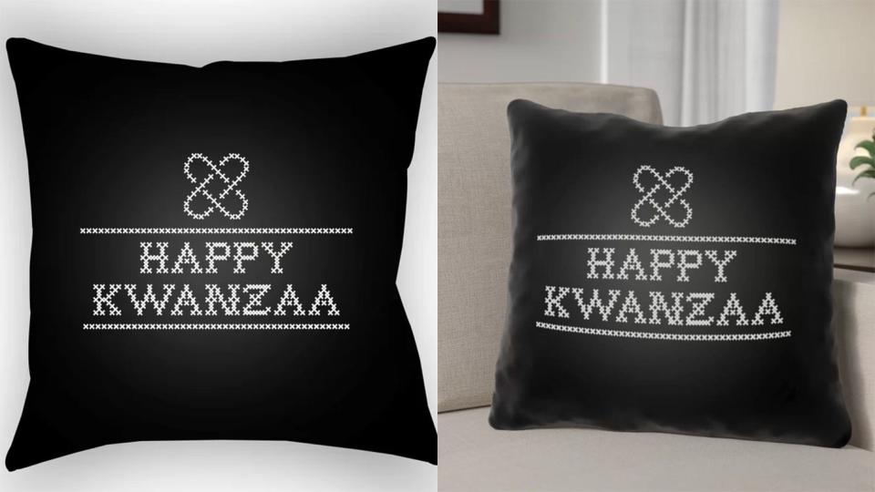 A festive throw pillow for Kwanzaa celebrations.