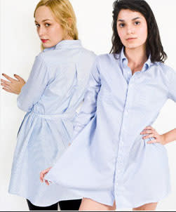 Poly-Cotton Shirt Dress - $60.00