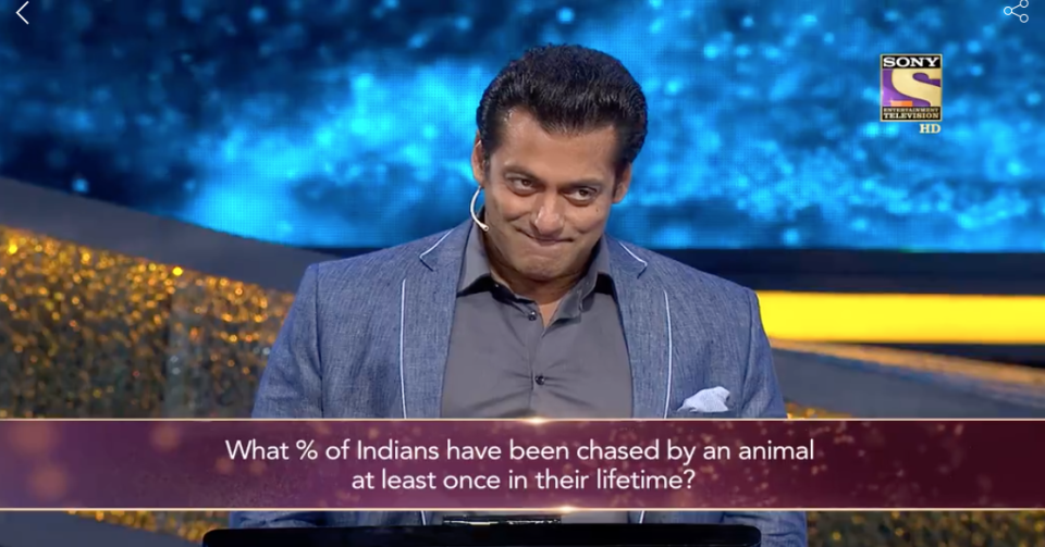 Salman’s goofy reaction after he jokes about his black buck case.