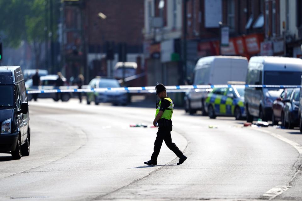 A police cordon on Ilkeston Road, Nottingham (PA)