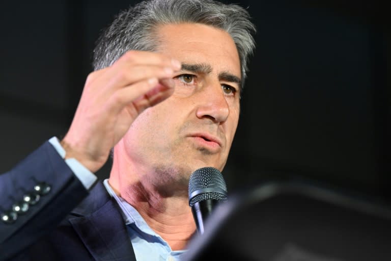 François Ruffin le 7 juillet 2024 à Flixecourt (Somme) après sa réélection à l'Assemblée nationale (Francois NASCIMBENI)