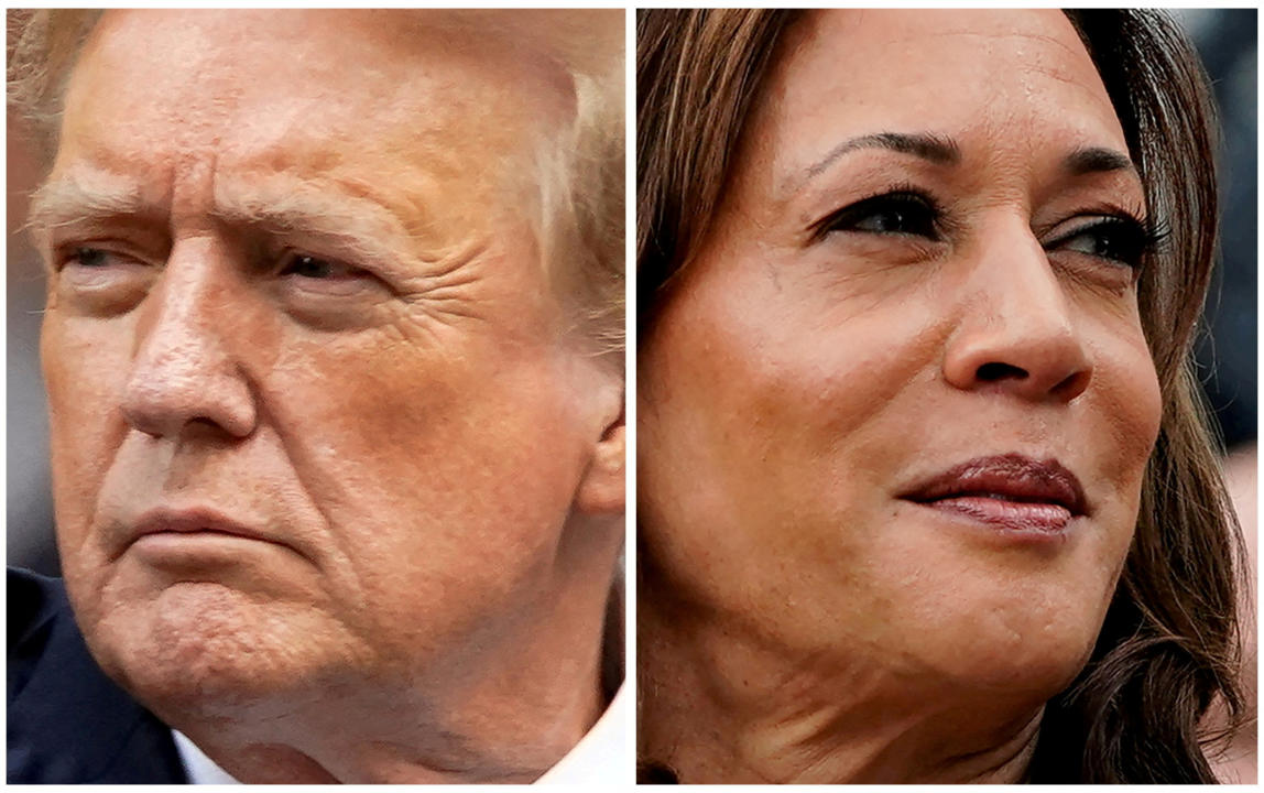 FILE PHOTO: Former U.S. President Donald Trump in New York City, U.S. May 30, 2024 and U.S. Vice President Kamala Harris in Washington, U.S., July 22, 2024 in a combination of file photos. REUTERS/Eduardo Munoz, Nathan Howard/File Photo