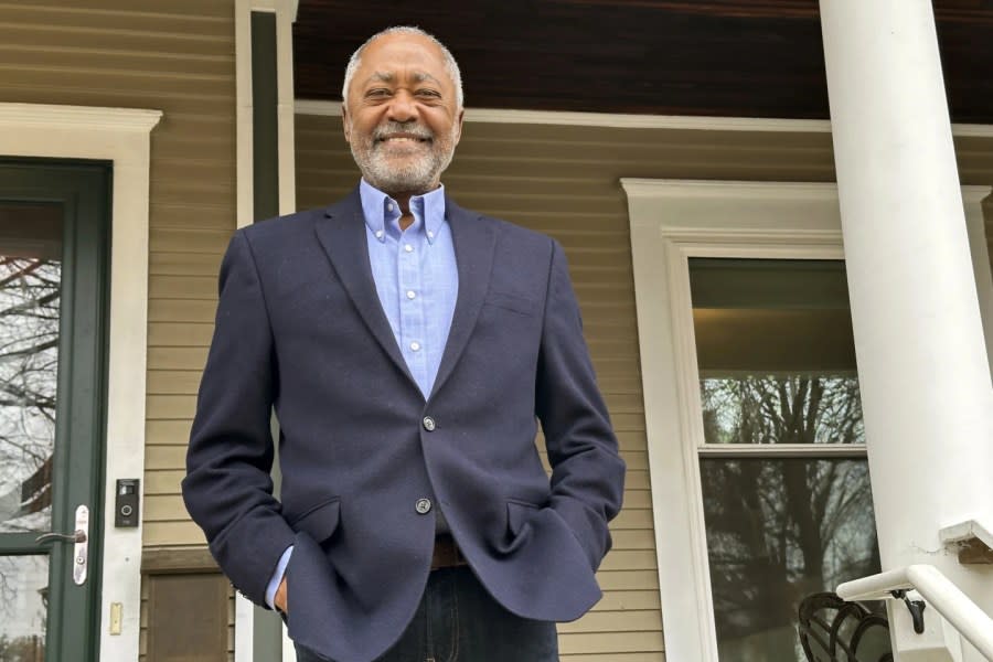 Former Minneapolis City Council member Don Samuels poses outside his home, Friday, Nov. 10, 2023, in Minneapolis. (AP Photo/Steve Karnowski)