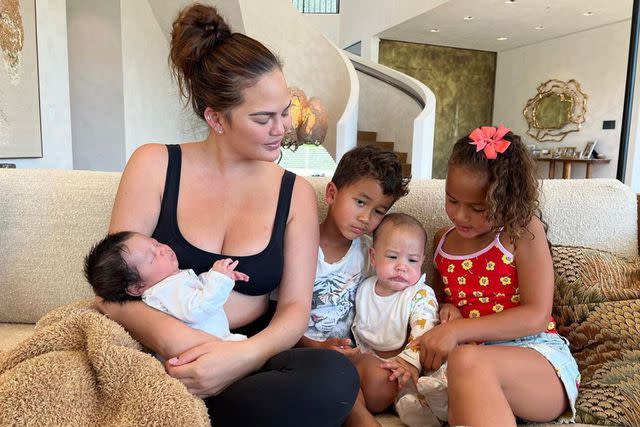 <p>Chrissy Teigen Instagram</p> Chrissy Teigen with her four children