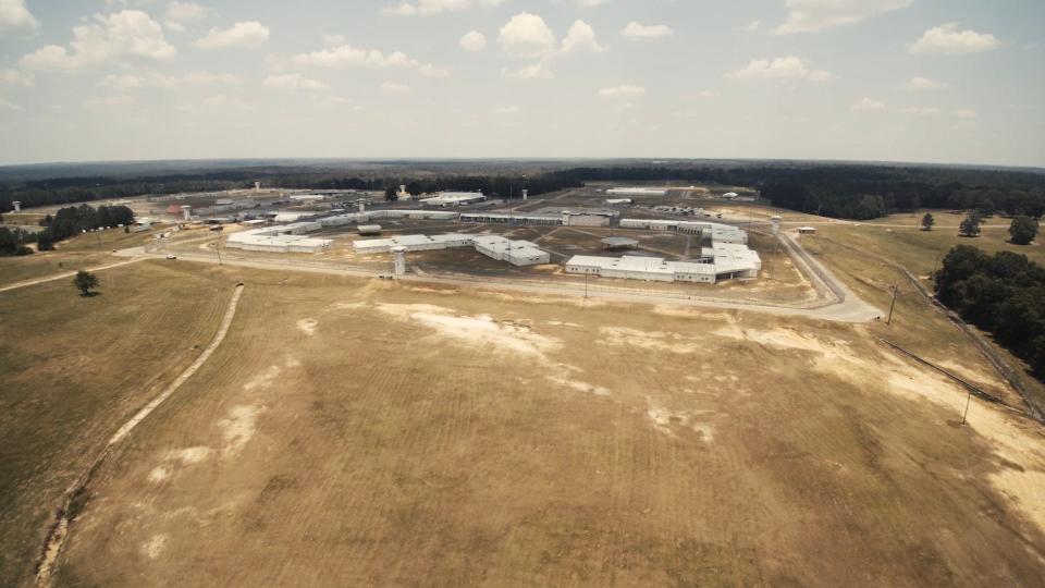 The campus of South Mississippi Correctional Institution in Leakesville, Miss., is shown in this drone photo.