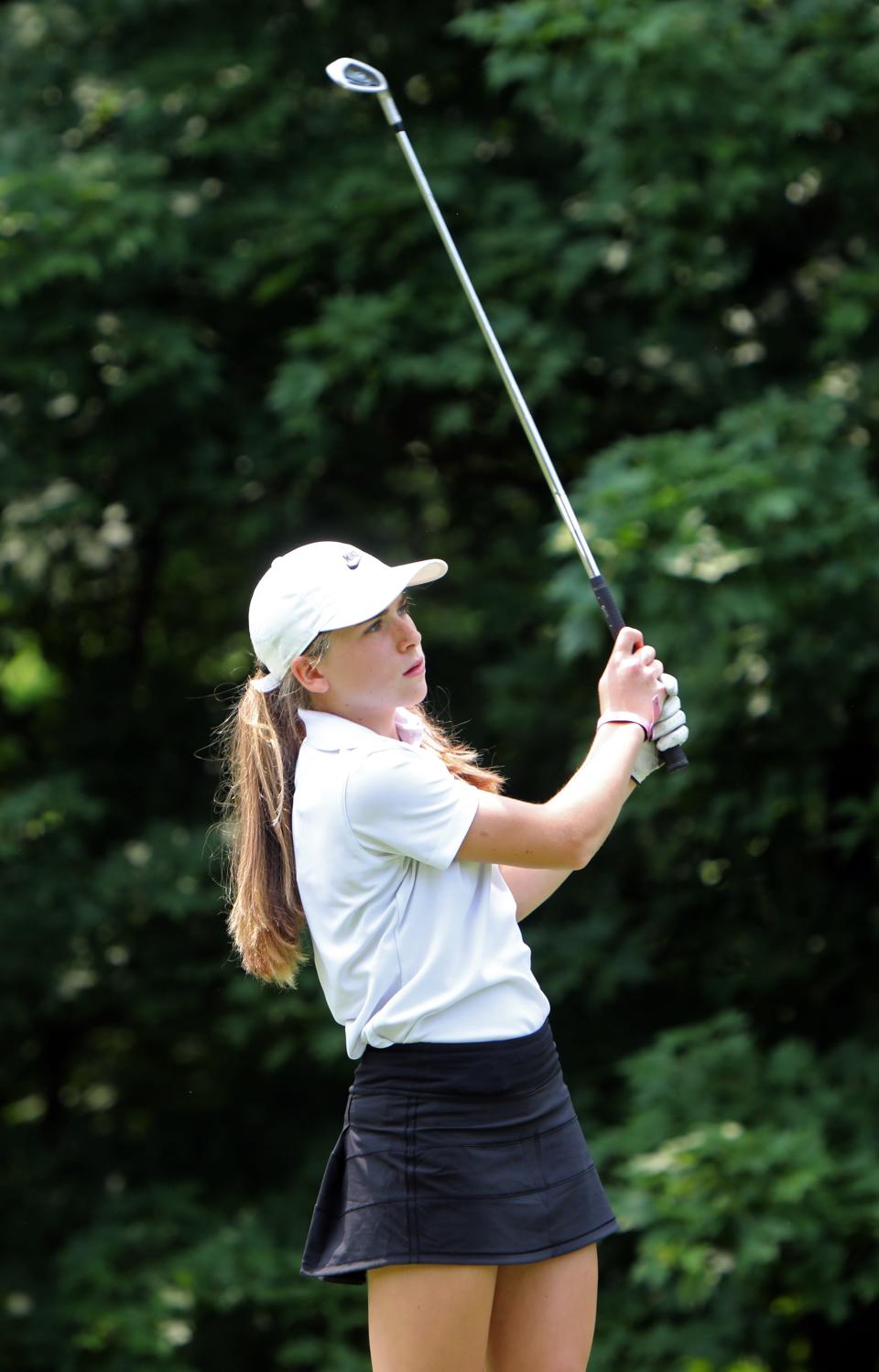 Caelyn Deserre from Arlington competes in the final round of the Section 1 girls golf tournament at the Whippoorwill Club in Armonk May 24, 2023. 