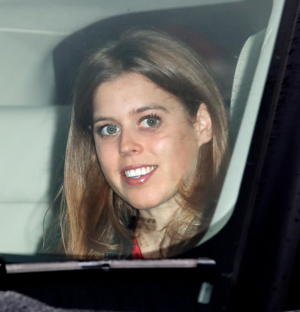 Princess Eugenie was all smiles before the family function. Photo: Getty Images