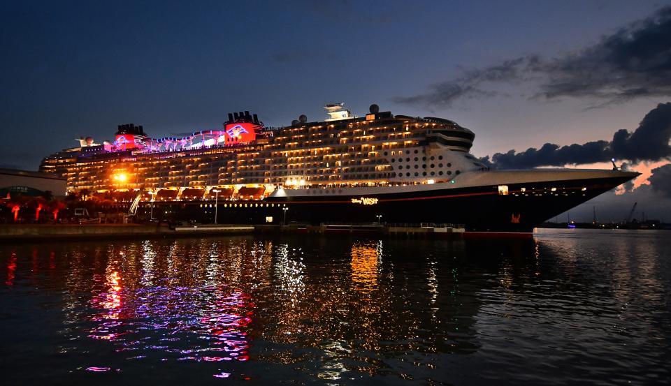 The new Disney Cruise ship, the Disney Wish, arrived at Port Canaveral before dawn June 20.