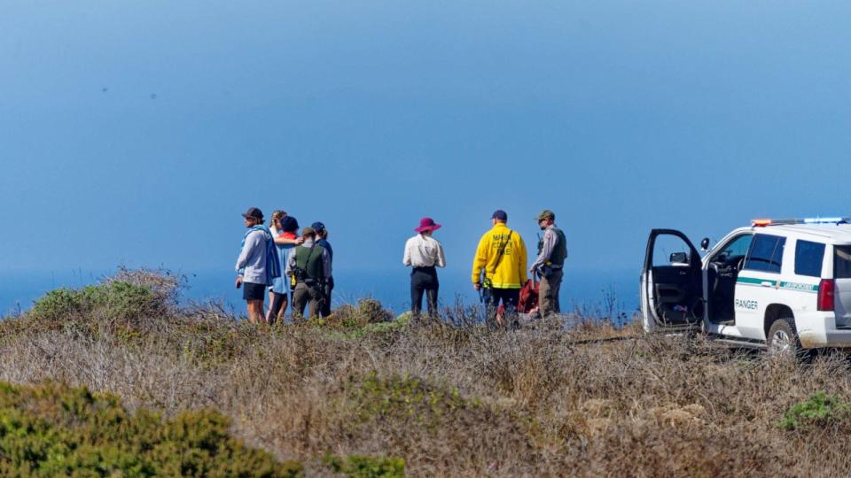 PHOTO: Emergency responders search on Oct. 1, 2023, for a swimmer who may have been attacked by a shark at Wildcat Beach in Northern California. (Max Piskunov)