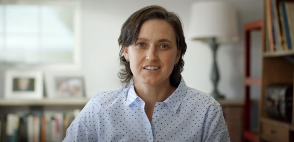 The Rev. Jasmine Beach-Ferrara speaks in a video released with her March 3 announcement of her campaign for the 11th U.S. House District, now held by Rep. Madison Cawthorn, R-Henderson.