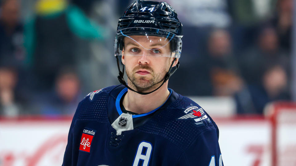 Josh Morrissey is out for the remainder of the Jets' first-round series. (Photo by Jonathan Kozub/NHLI via Getty Images)