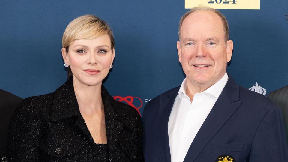 Princess Charlene was a vision of royal beauty in her shimmering trouser suit