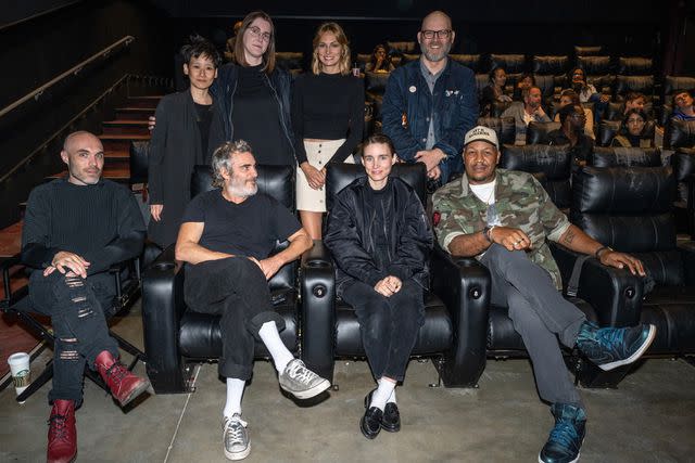 <p>Amanda Edwards/Getty</p> (Clockwise from Top L) Michelle Cho, Jen Murphy, Jamie Berger, Shawn Bannon, Travon Free, Rooney Mara, Joaquin Phoenix and David Lowery attend the Los Angeles Special Screening of "The Smell Of Money"