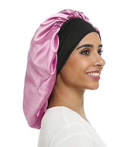 8) Large Silky Bonnet Satin Sleep Cap