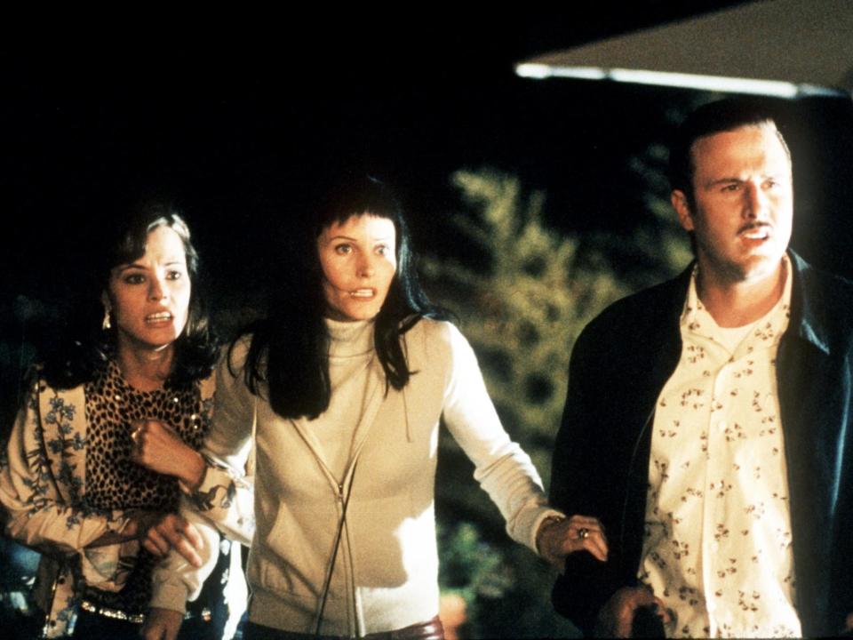 Parker Posey, Courteney Cox Arquette and David Arquette in Wes Craven's "Scream 3."