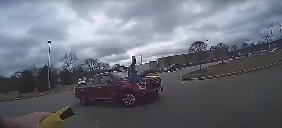 Ruben Muller runs into a truck that was entering the Taco Bell lot.