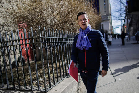 Chilean victim of clergy sexual abuse Juan Cruz arrives to a meeting with investigator, Archbishop Charles Scicluna of Malta, in New York City, New York, U.S., February 17, 2018. REUTERS/Eduardo Munoz