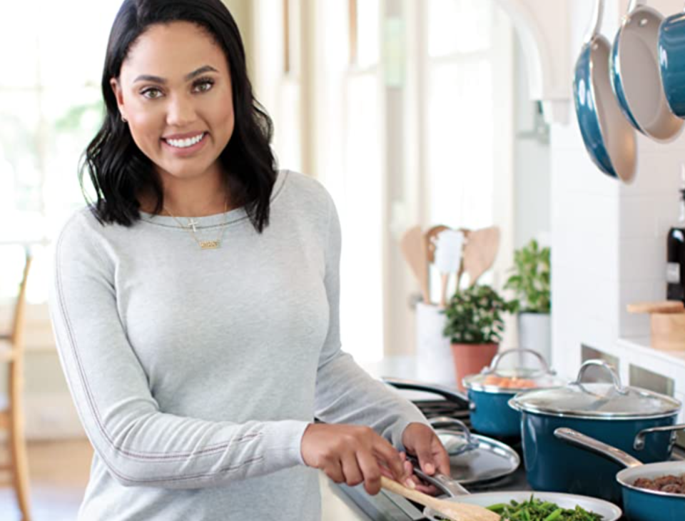 Cookbook author Ayesha Curry's pots and pans are stellar—and on sale! (Photo: Amazon)