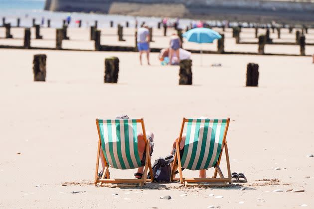 Members of the public enjoy the warm weather on Bridlington Beach on 13 July 2022. (Photo by Giannis Alexopoulos/NurPhoto via Getty Images) (Photo: NurPhoto via Getty Images)