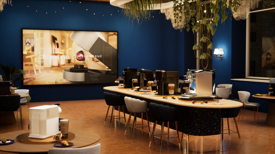 A view of the new Nespresso setting on <a href="https://wwd.com/tag/bloomingdales/" rel="nofollow noopener" target="_blank" data-ylk="slk:Bloomingdales;elm:context_link;itc:0;sec:content-canvas" class="link ">Bloomingdales</a>.com that you can virtually tour.