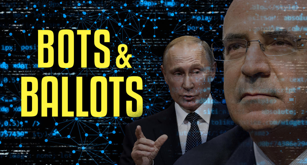 Russian President Vladimir Putin and William Browder, co-founder and chief executive officer of Hermitage Capital LLP. (Yahoo News photo Illustration; photos: AP, Getty)