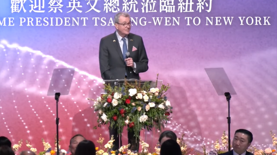 新澤西州州長墨菲（Philip Murphy）在僑宴上致詞。&nbsp;&nbsp;&nbsp;圖 : 翻攝自割蘿蔔外電譯站 Global News For Taiwan臉書