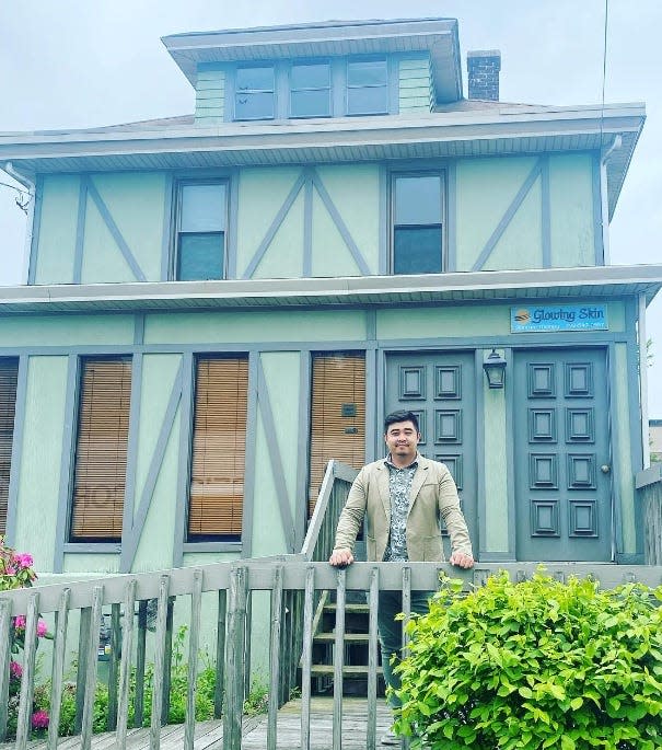 Sean Yan in front of what will become Ram & Rooster in Metuchen.